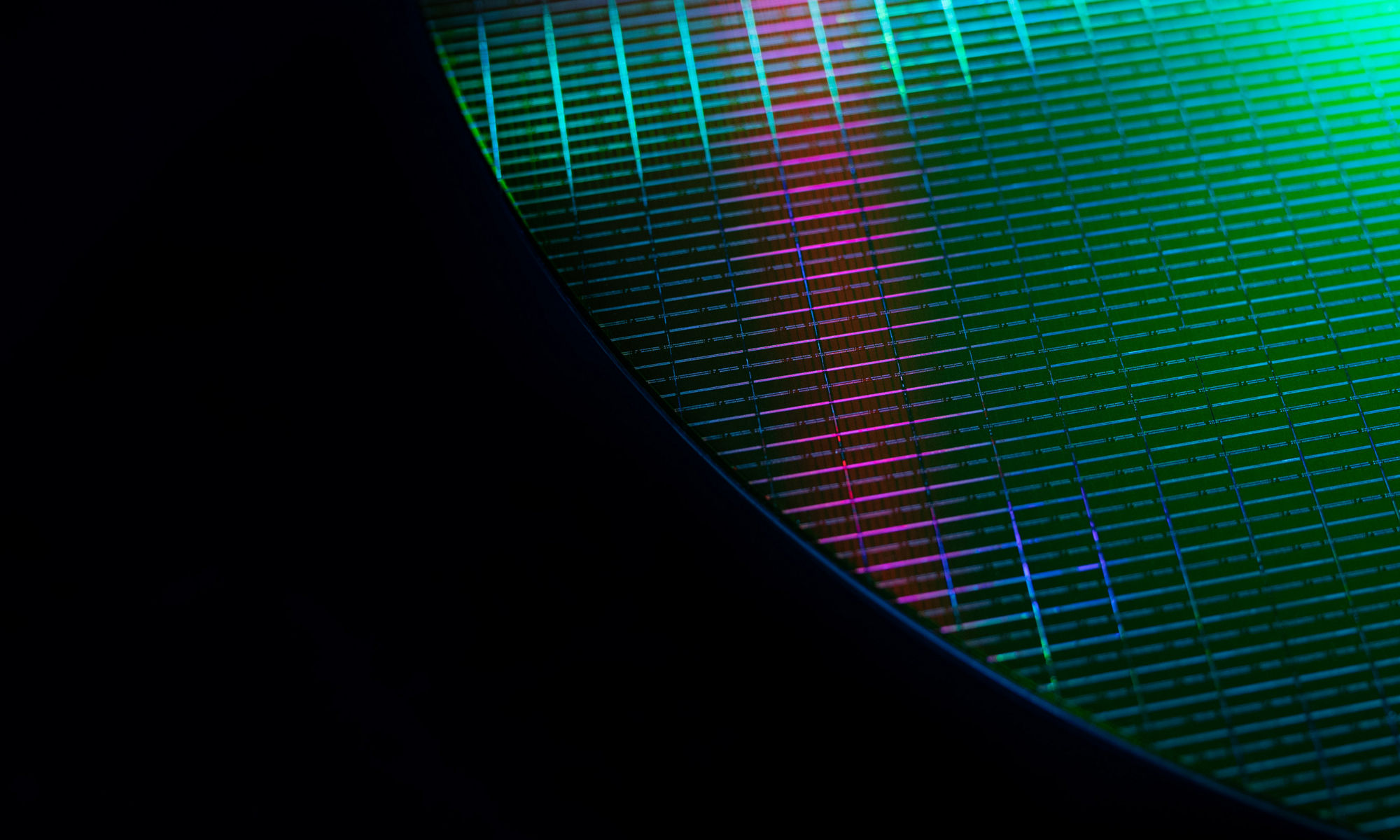 Silicon wafer with green tints