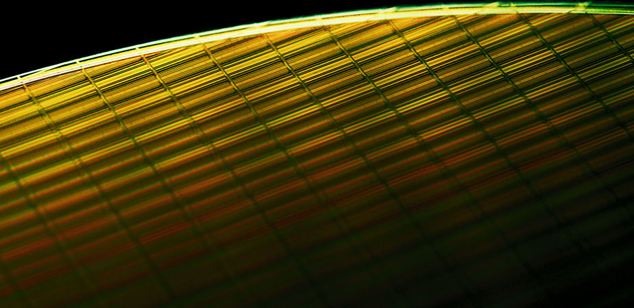 yellow semiconductor wafers 