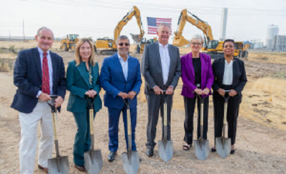 Micron Executives at a construction site in Boise