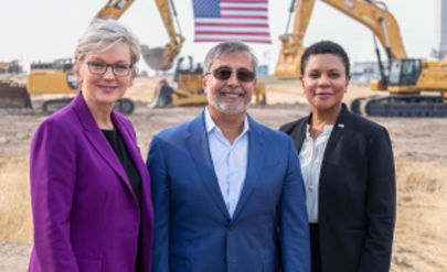 Micron Executives at a construction site in Boise