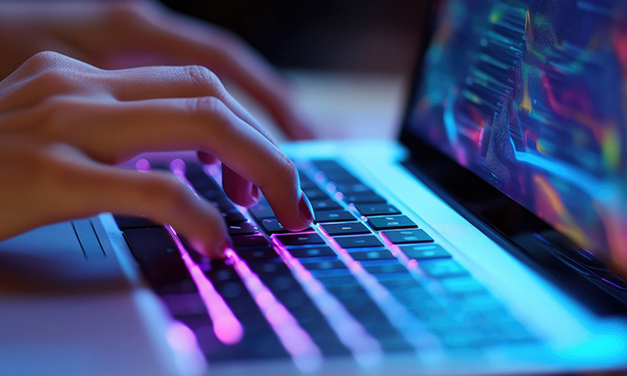 hands typing on keyboard