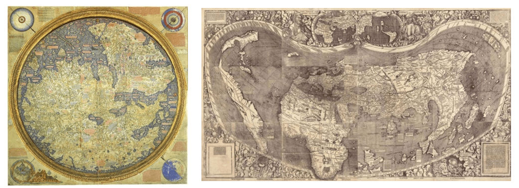 maps of the Earth 1450 and 1507