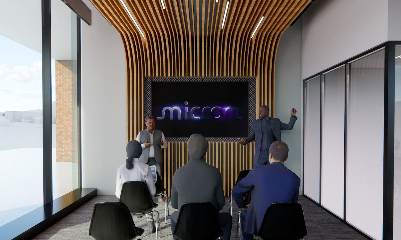 Rendered conference room