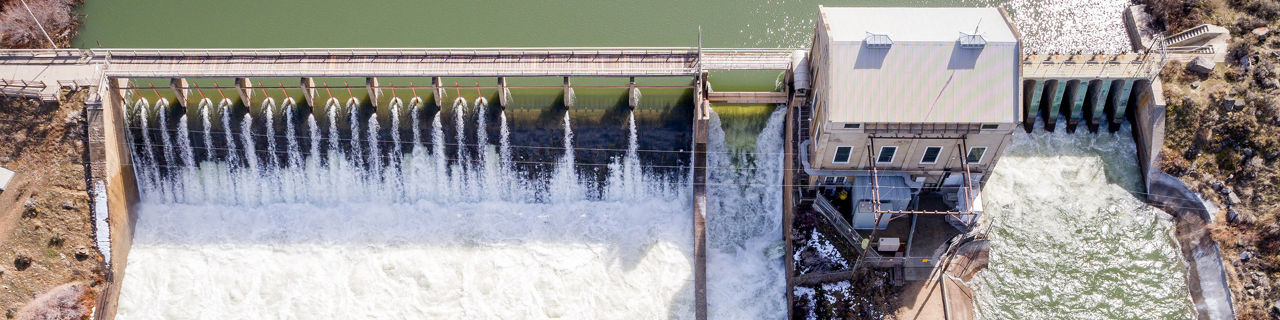 water pouring into a river