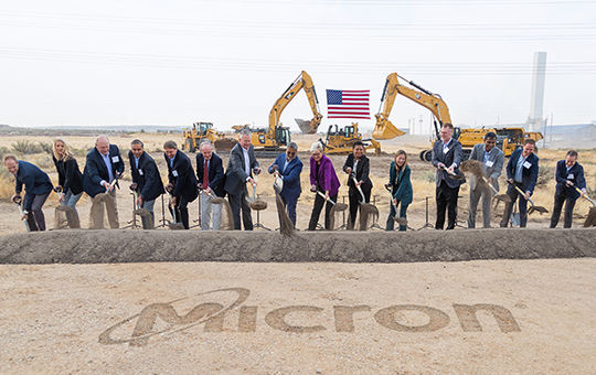 Micron leaders and VIPs attend Boise fab groundbreaking ceremony