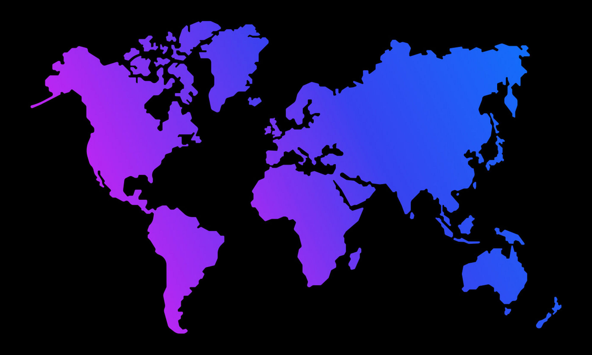 Global map in blue and purple shades