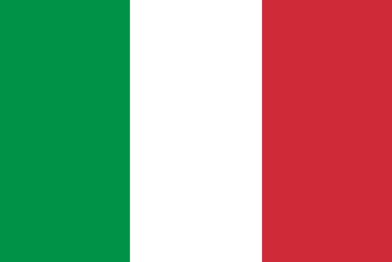 Italian flag (Vertical stripes of green, white and red, left to right)