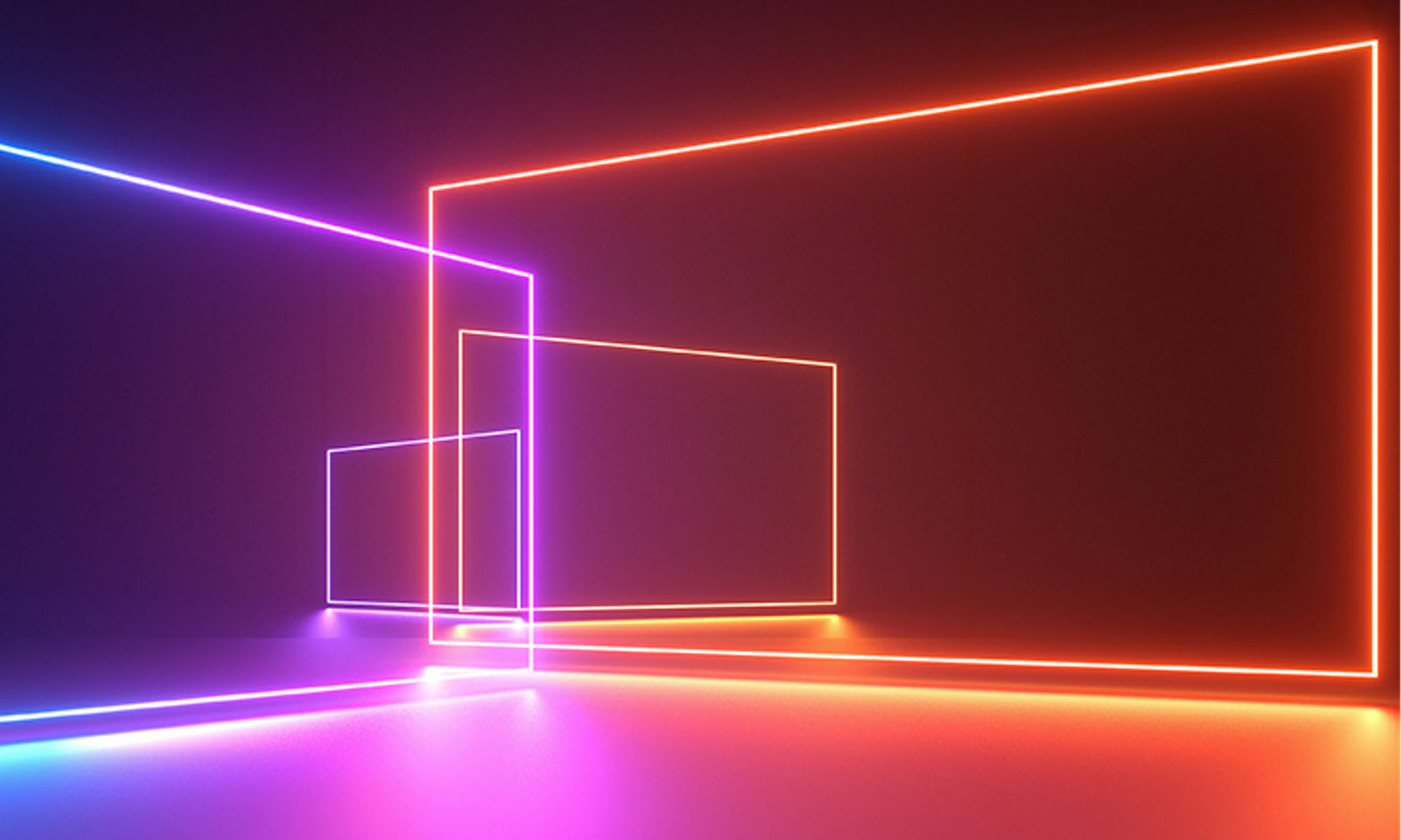 Purple Ornange lights in rectangle shapes