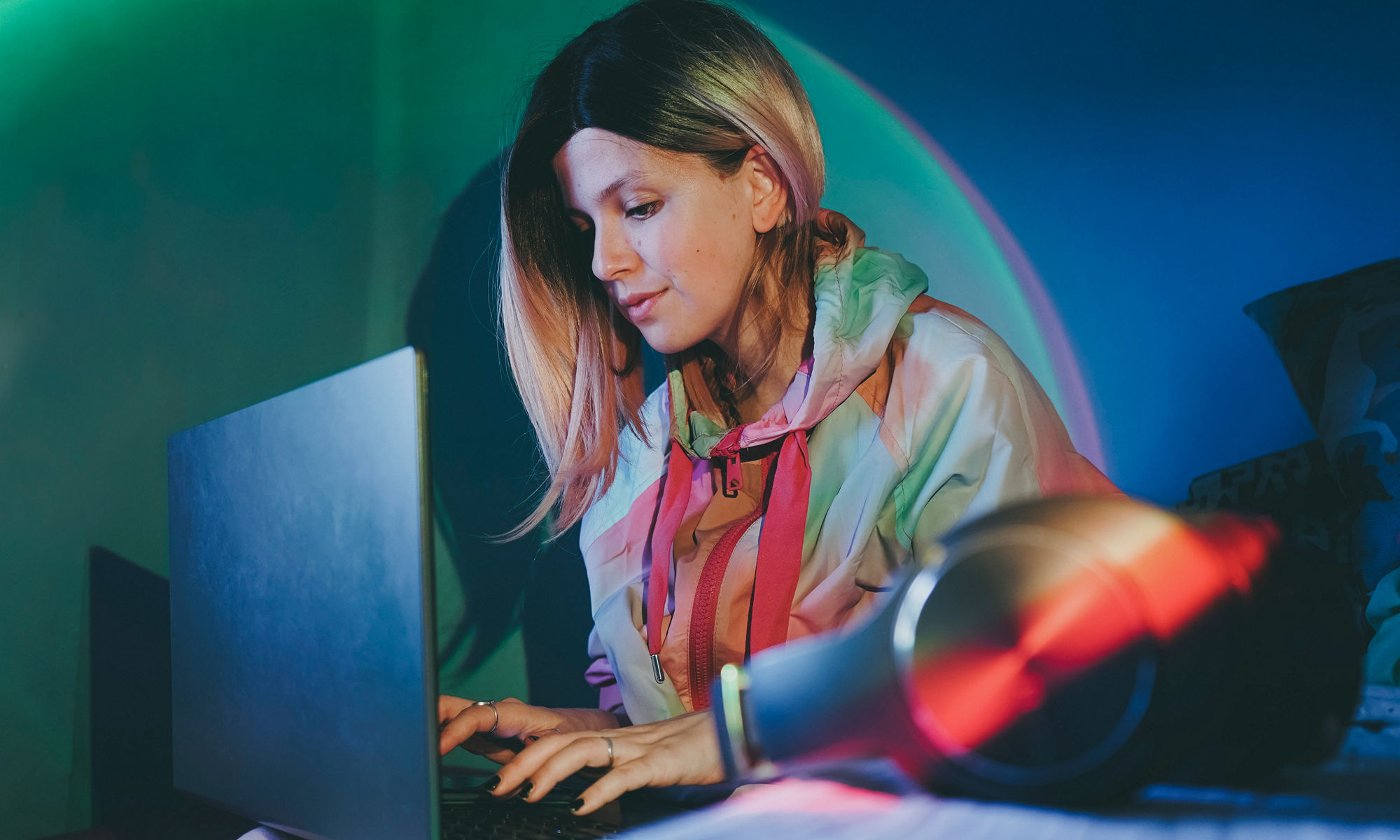 Woman on laptop at home