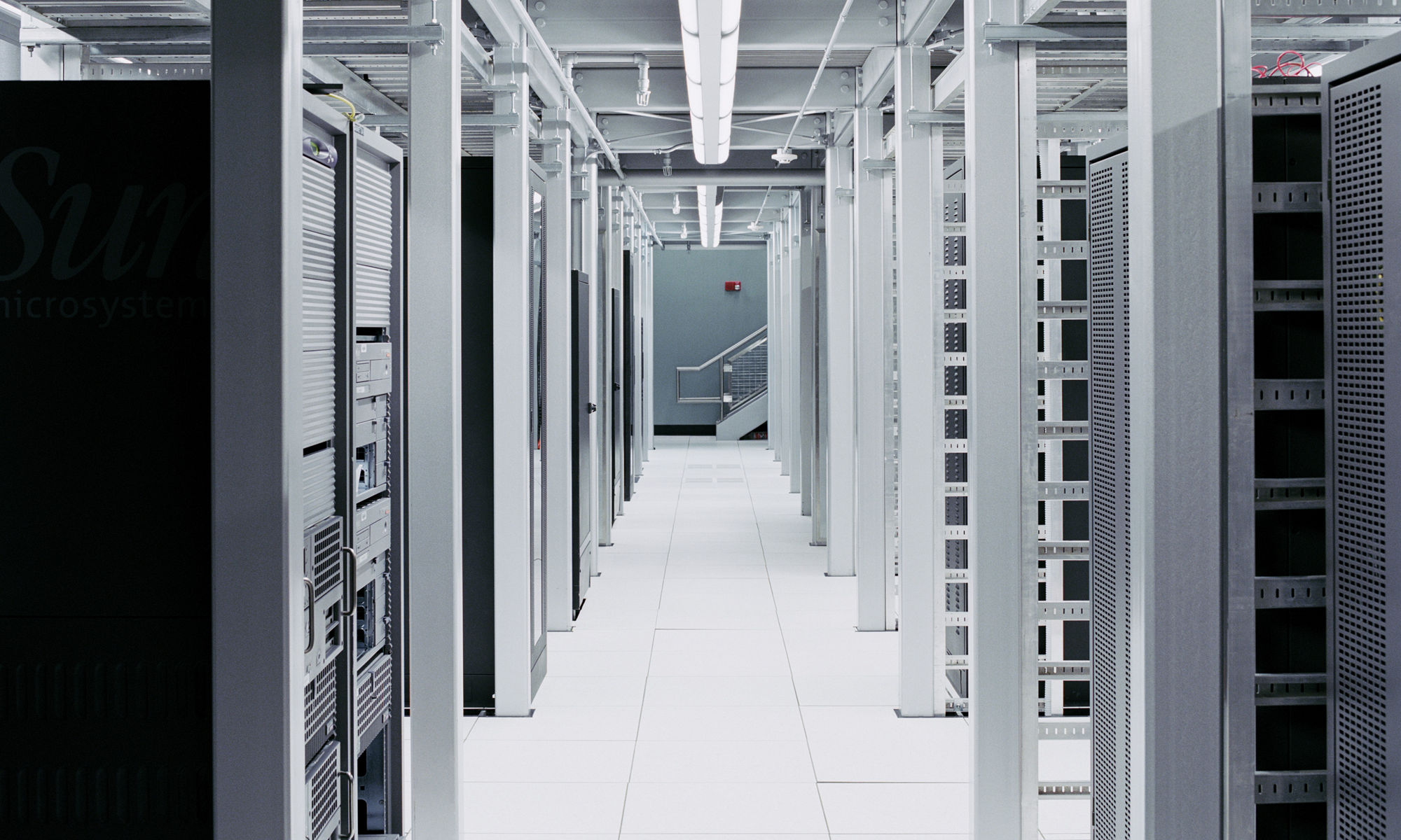 view of server row in a data center