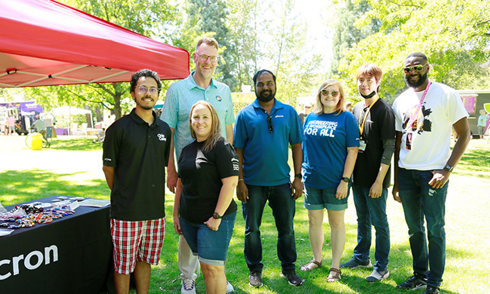 group of erg members standing to together for the photo