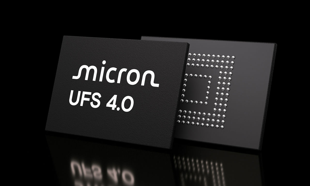 Micron UFS 4.0モジュールの前面と背面 