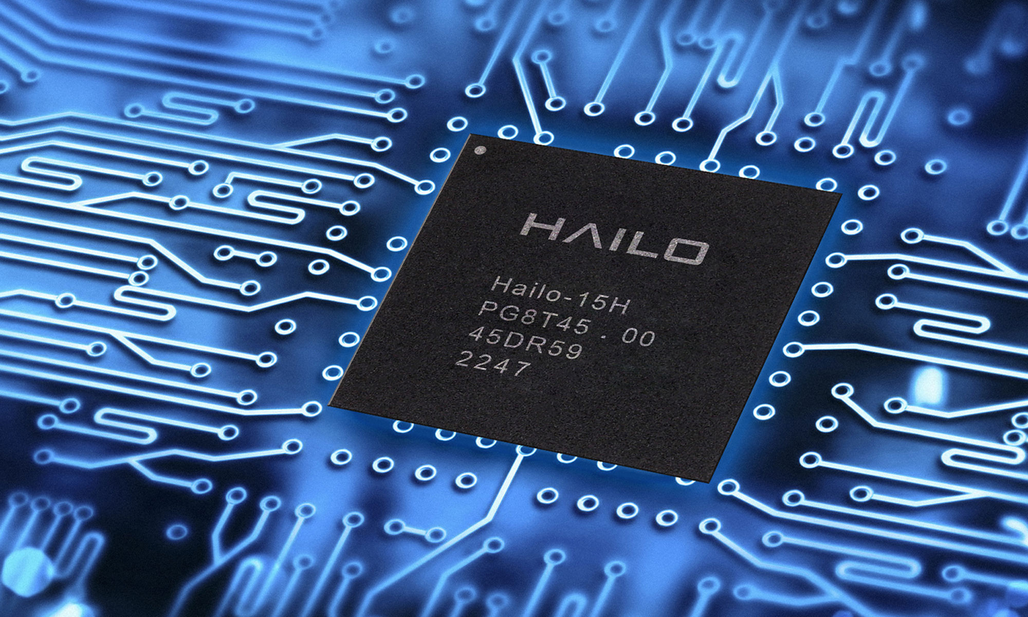 Hailo chip with blue lines