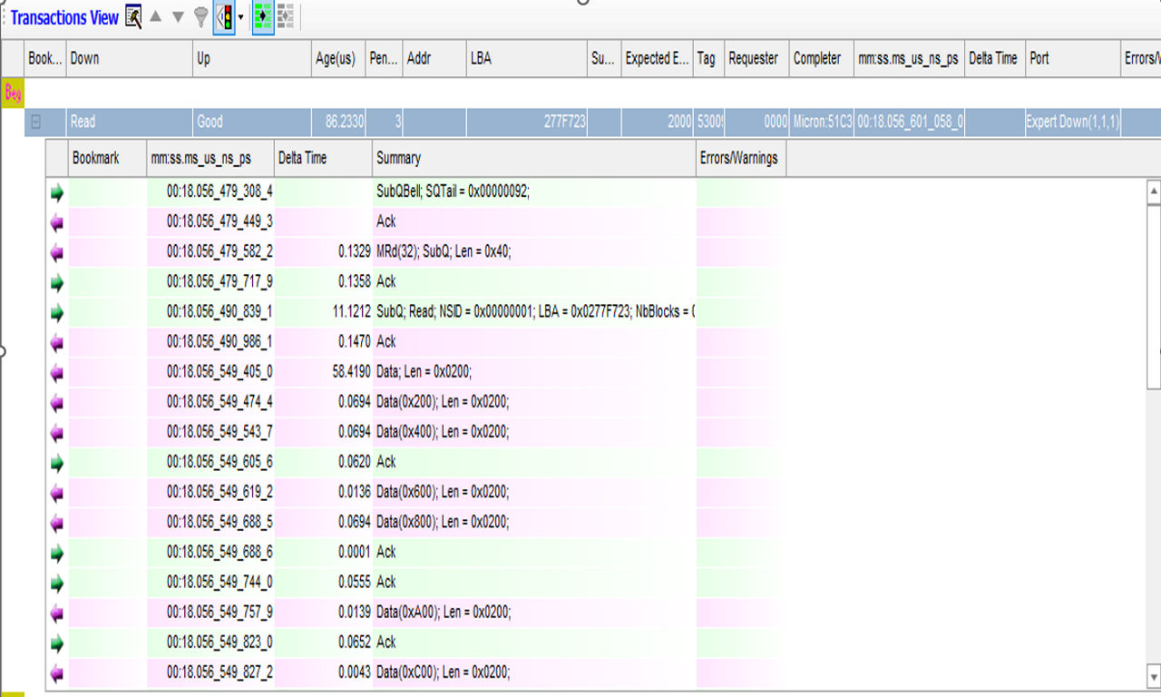 screenshot of Transaction view 