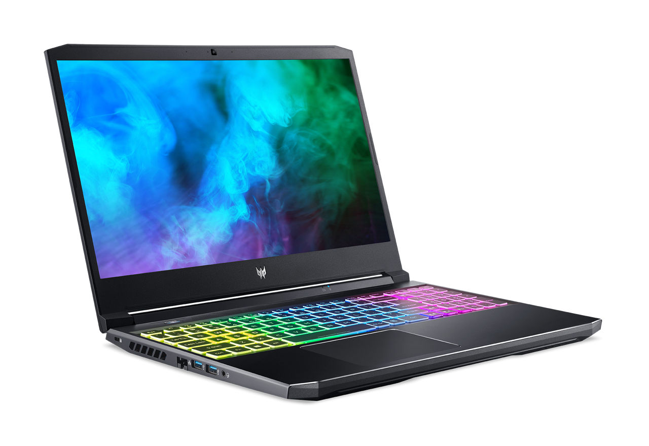 image of laptop with colorful lights