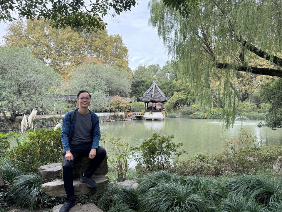 photo of author in a garden lake