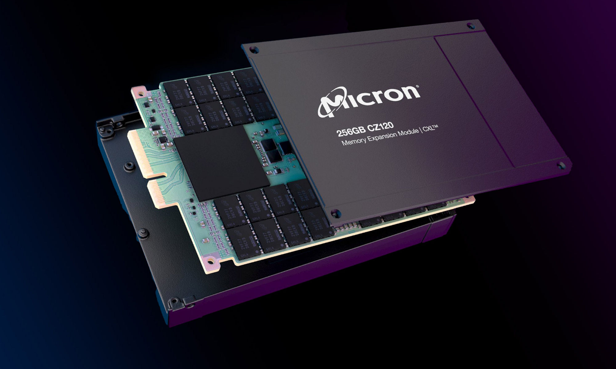 Micron 256GB CZ120メモリ拡張モジュールCXLの画像