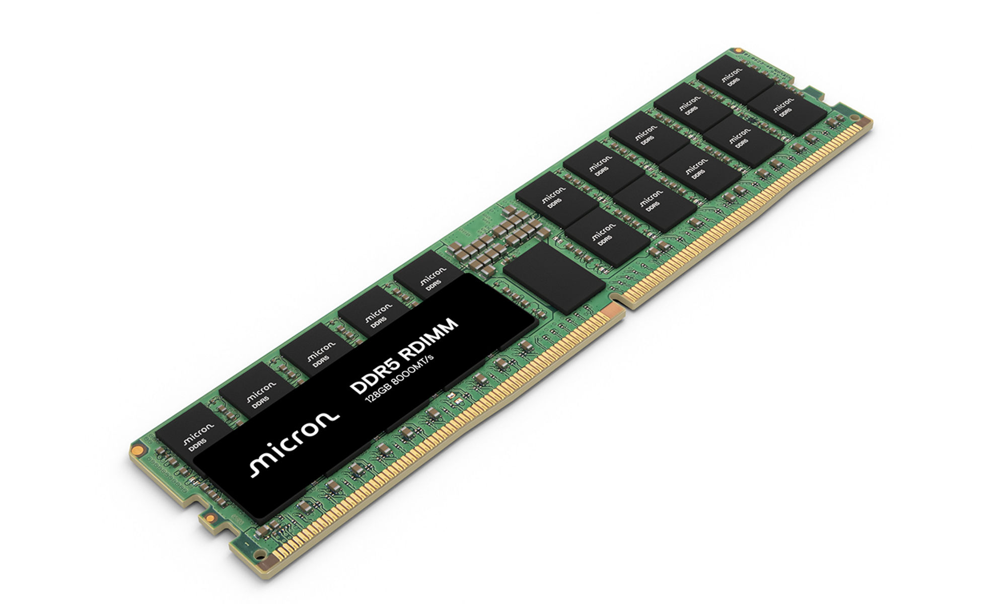 Micron DDR5 RDIMM 96GB and 128GB modules side by side