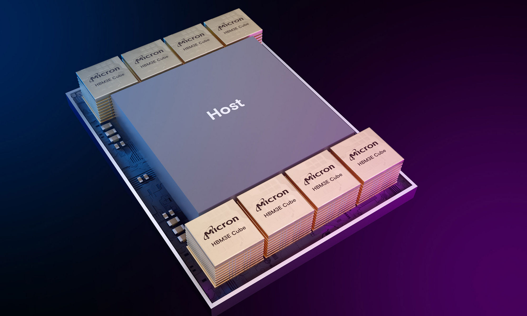 Rendering of Micron HBM3E product