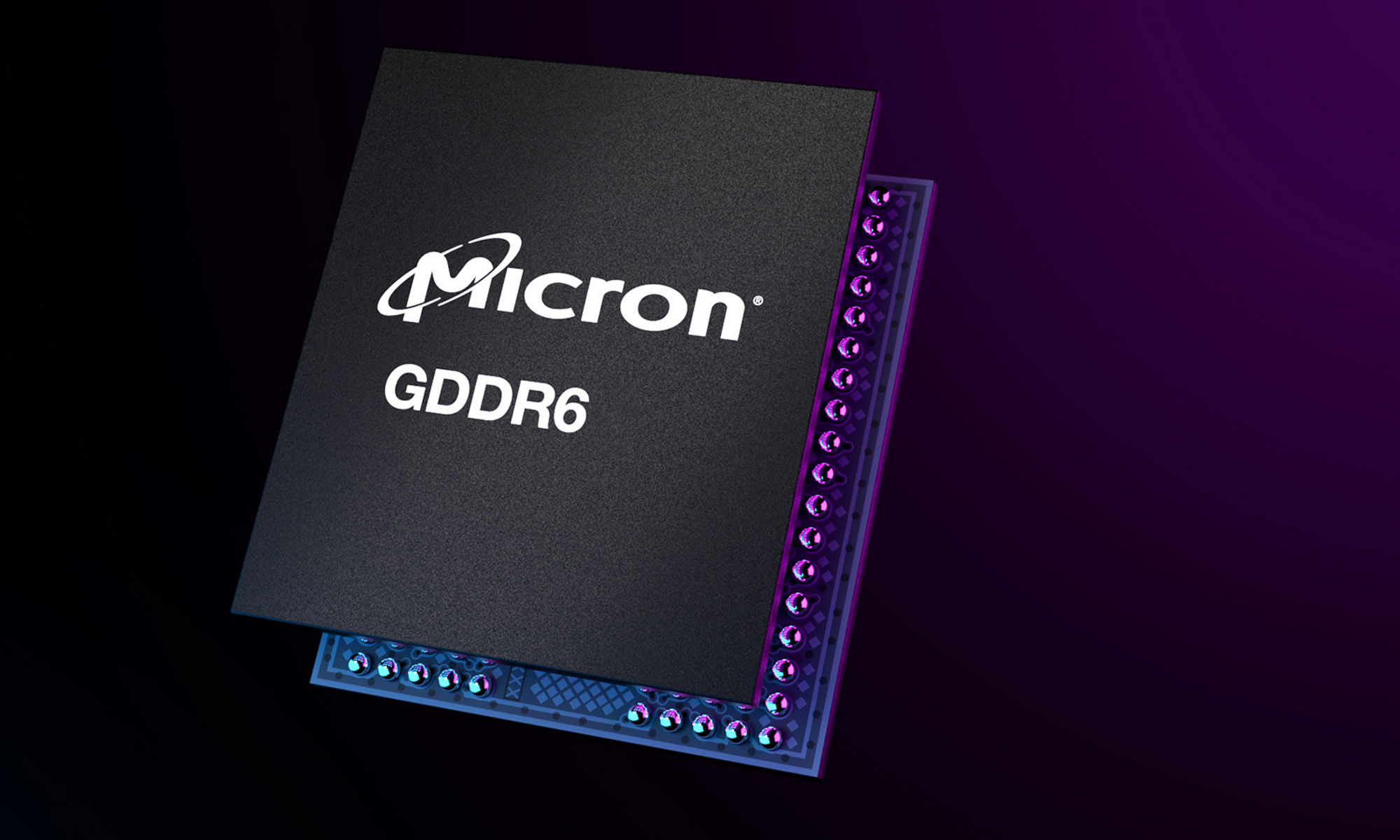 Product shot of Micron GDDR6 product