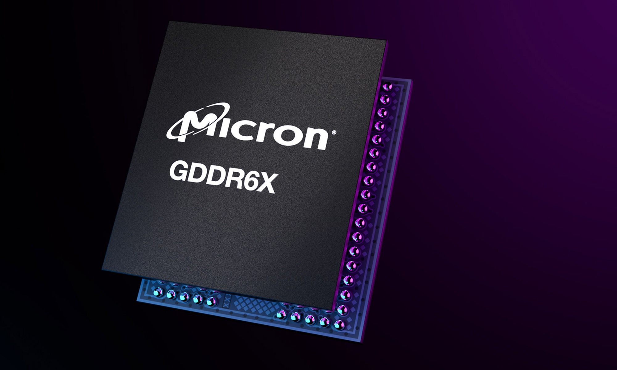 Product shot of Micron GDDr6X product