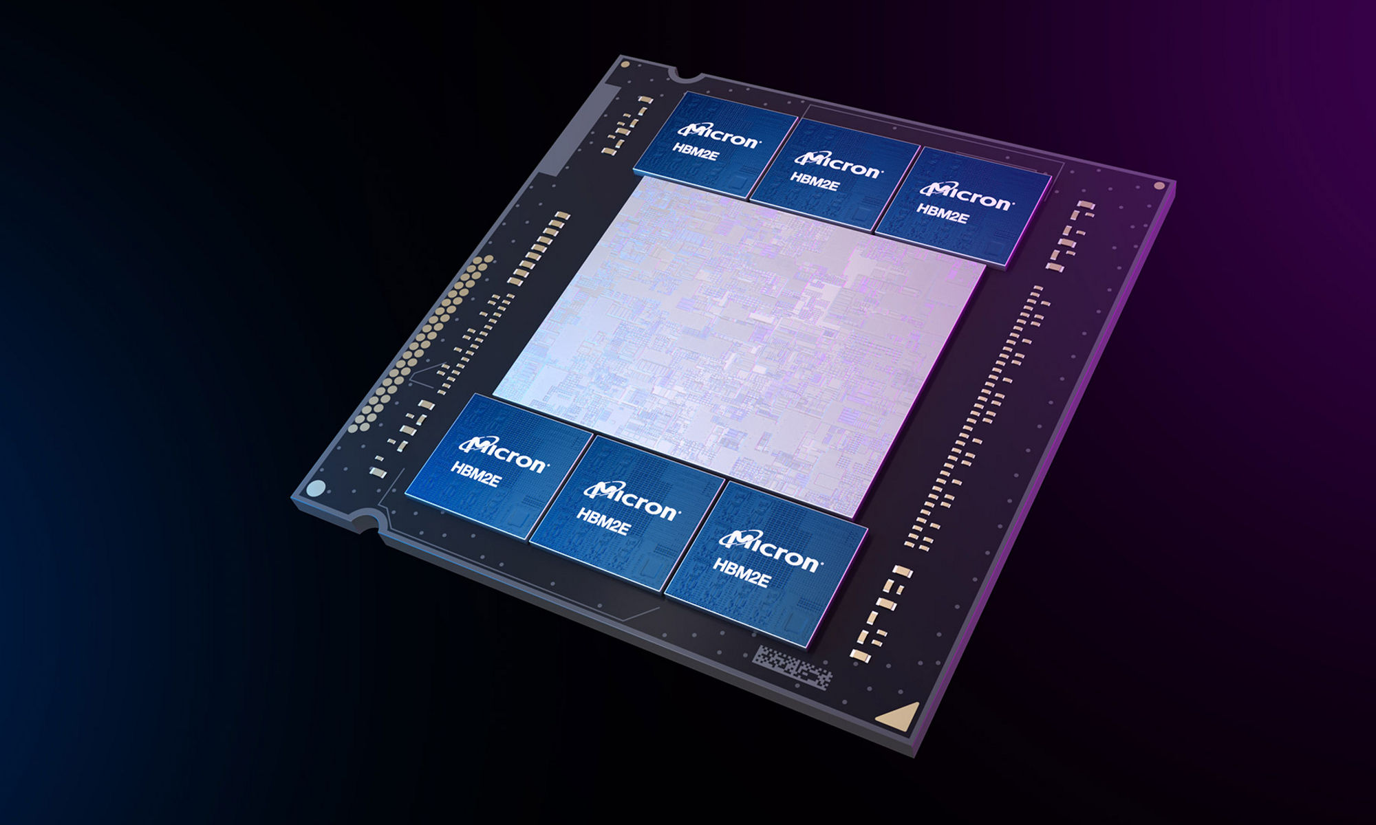 Rendering of Micron HBM2e product