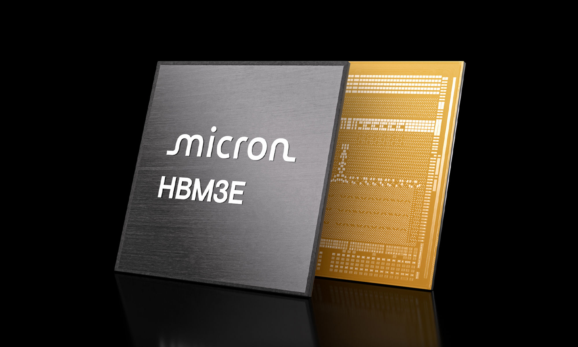 Product shot of Micron HBM3E product