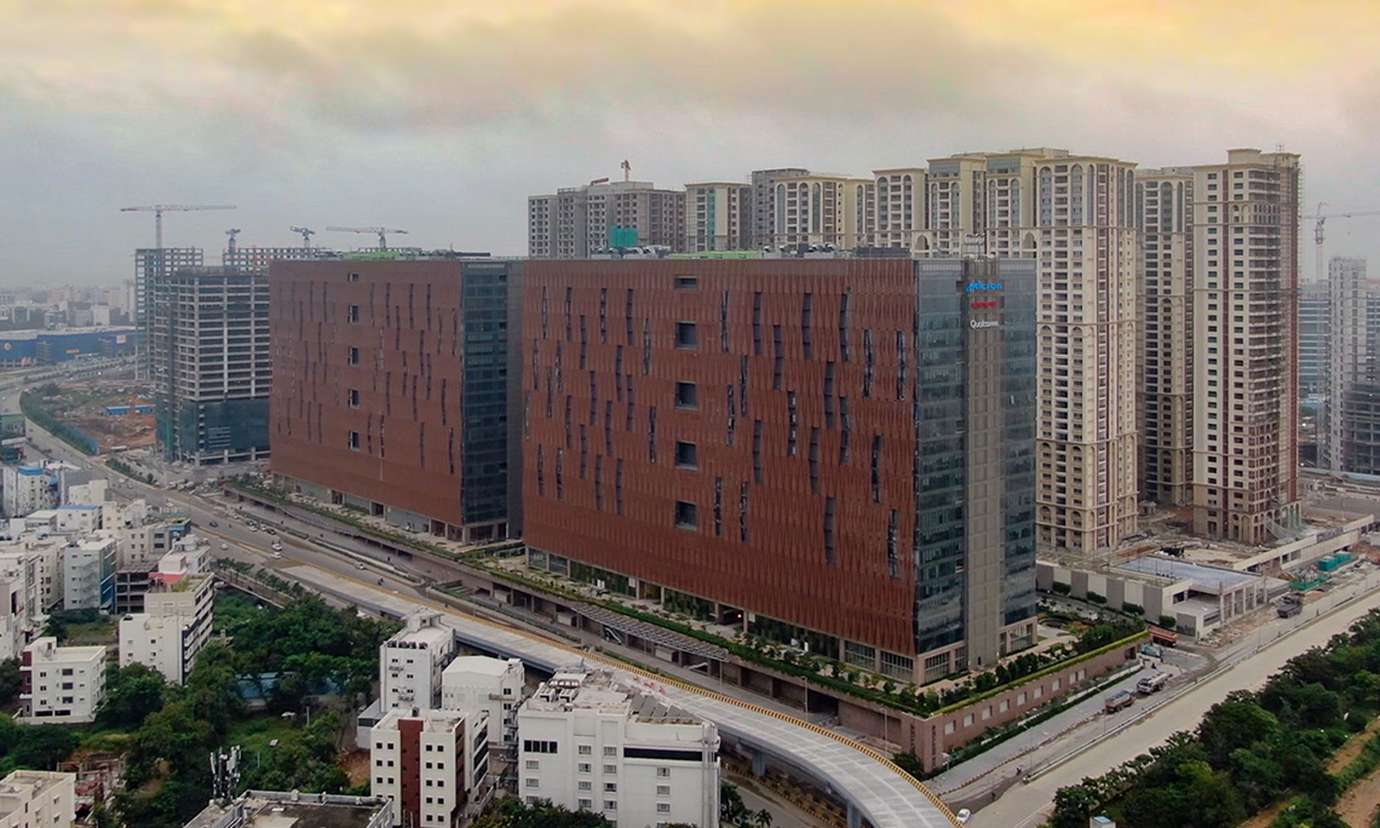 Micron building in Hyderabad, India