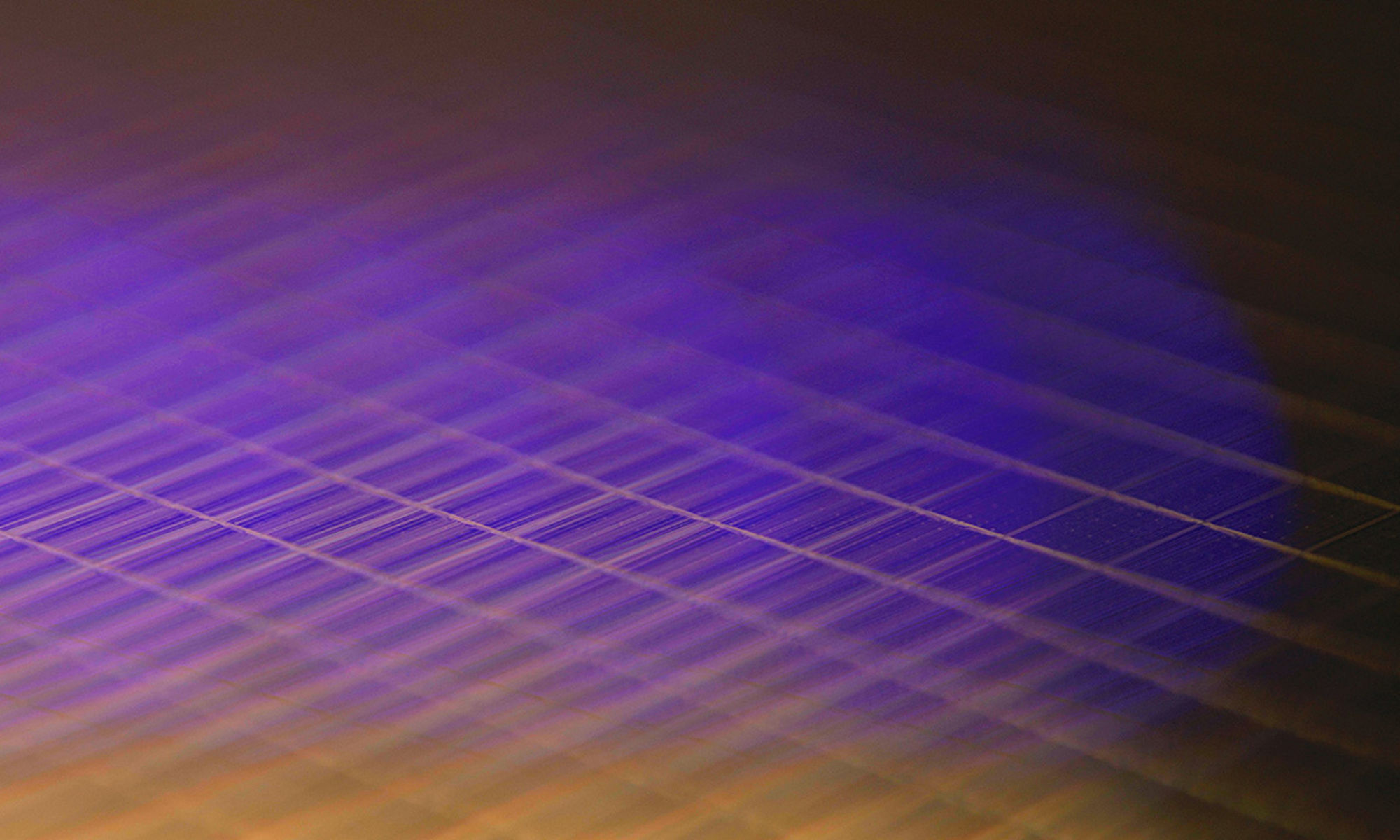 Wafer with yellow and purple light.
