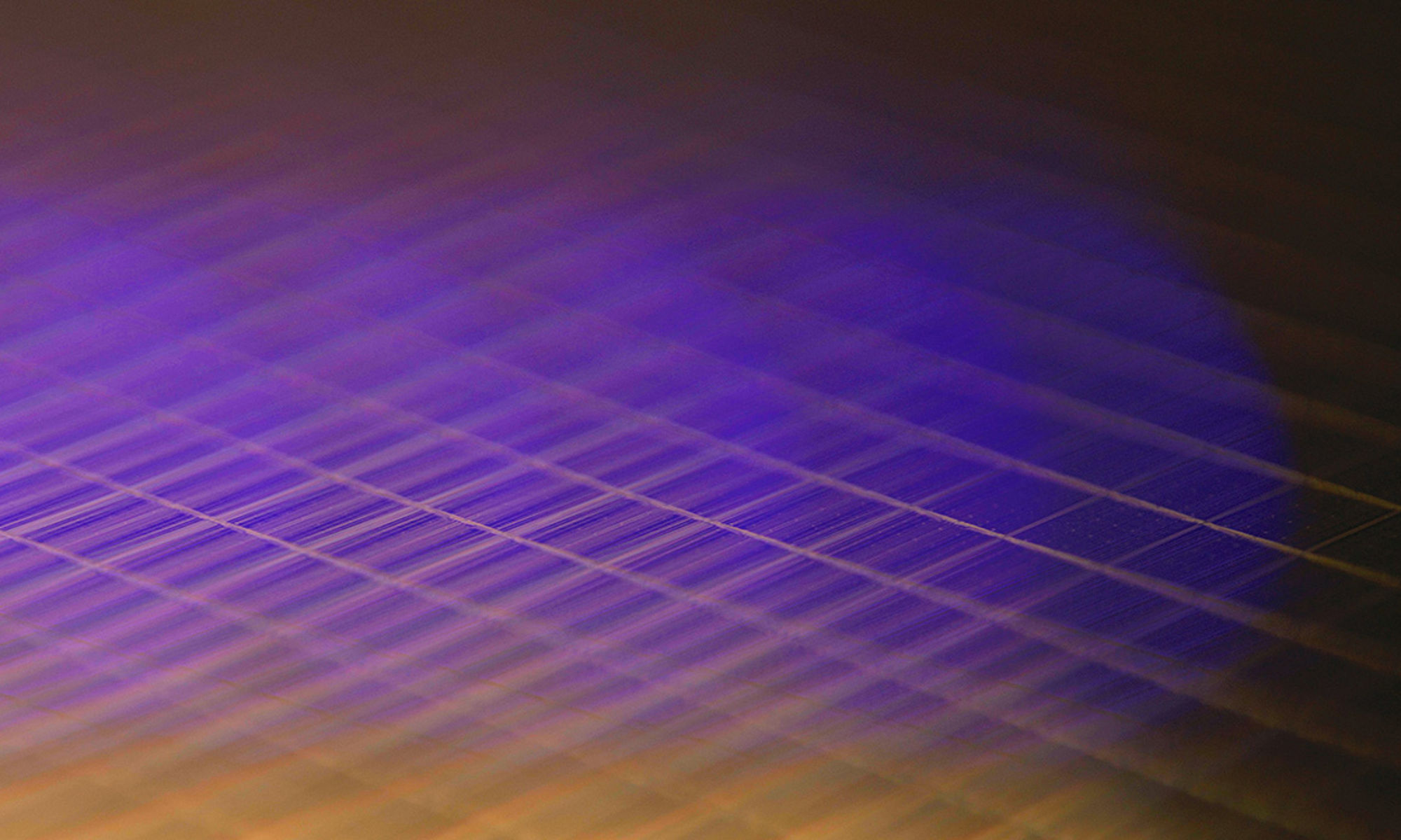 Wafer with yellow and purple light.