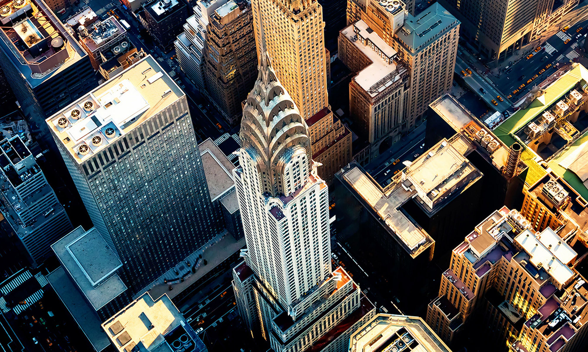 Top down view of the Crysler Building in New York City