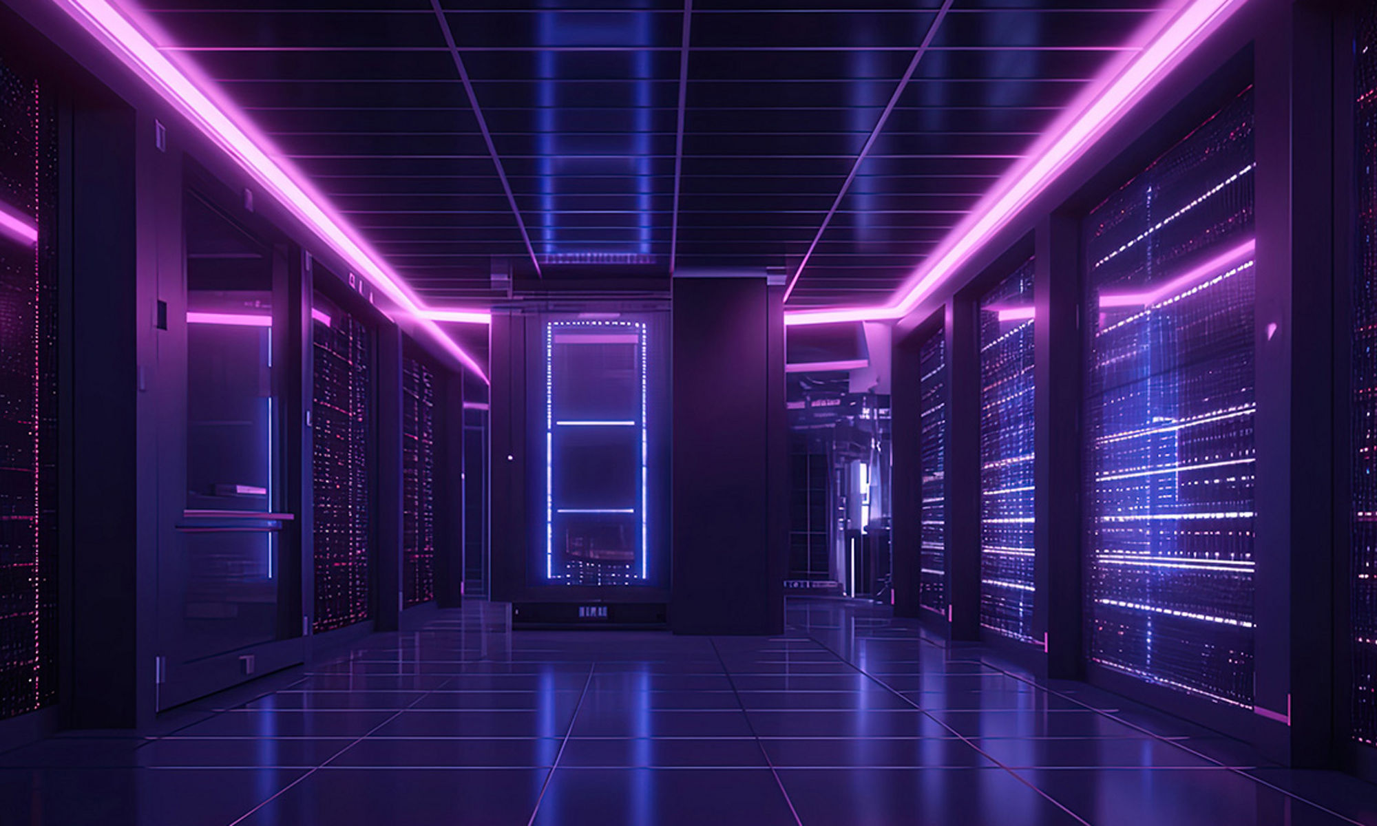 Dark server room
