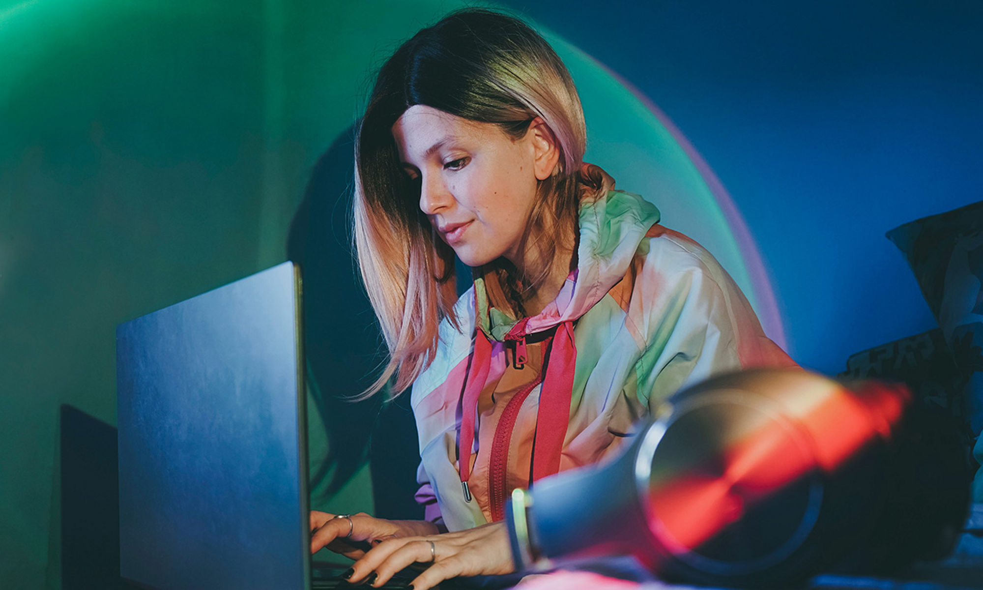 Woman on laptop at home