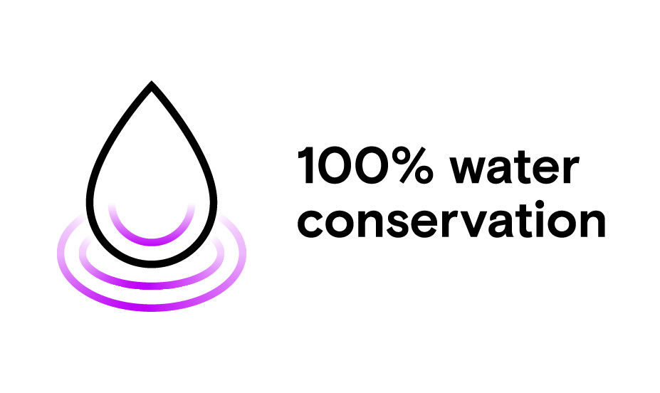 100% water conservation