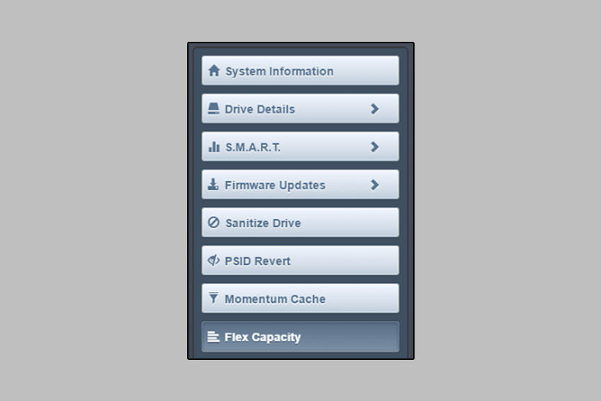 Storage Executive menu