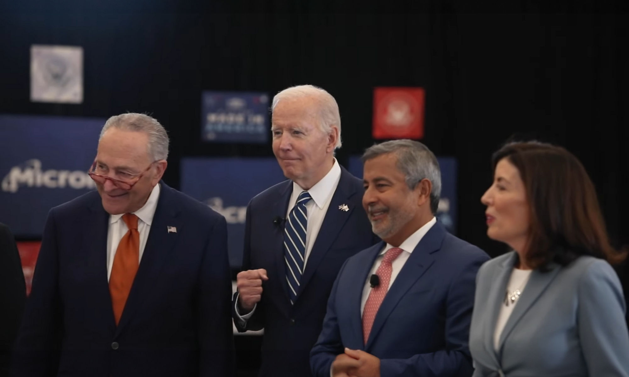 Micron CEO with president Joe Biden and few others