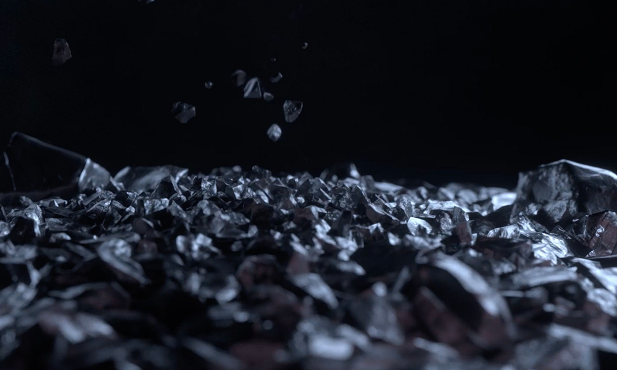 Silicon rocks on a black background