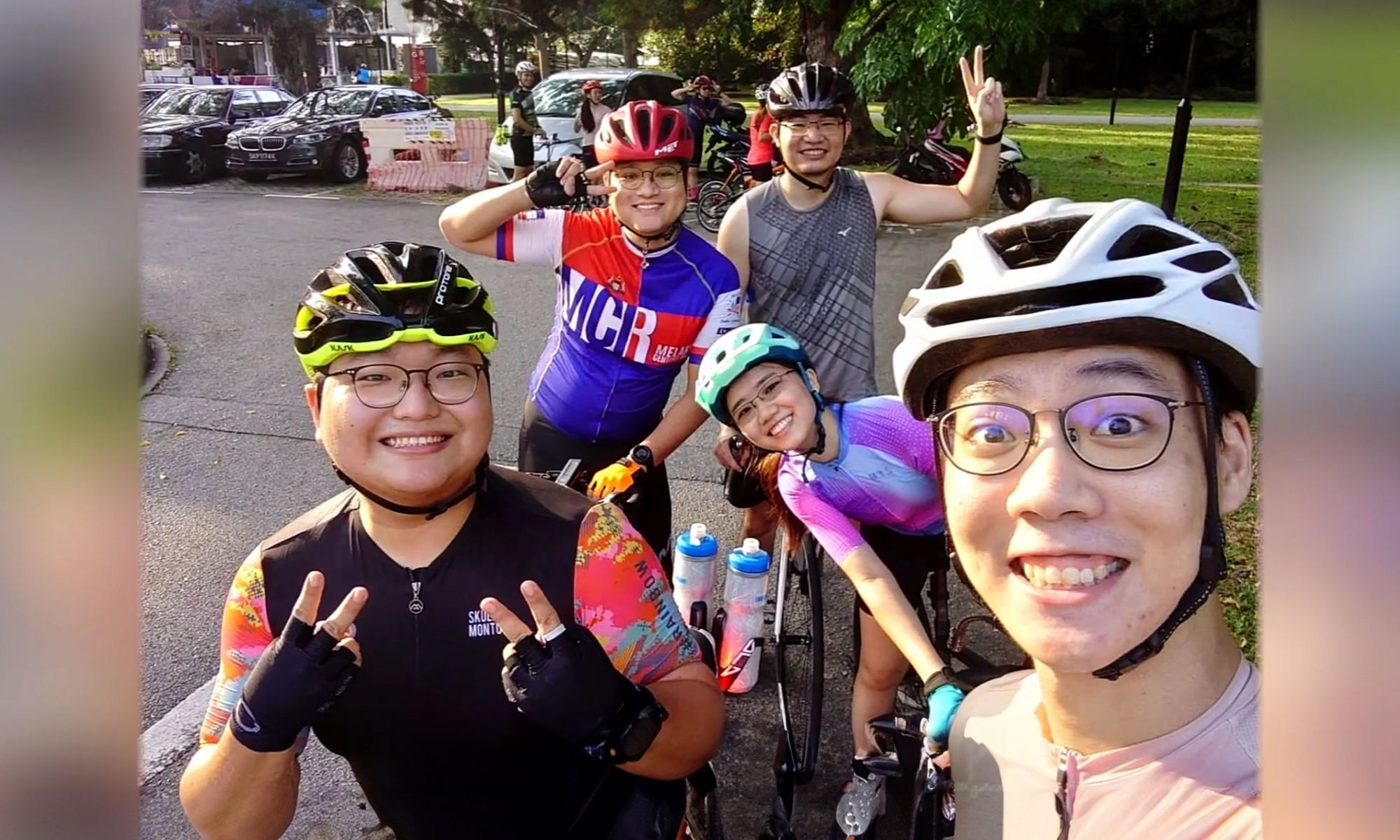 A group of Micron employees together at a biking event