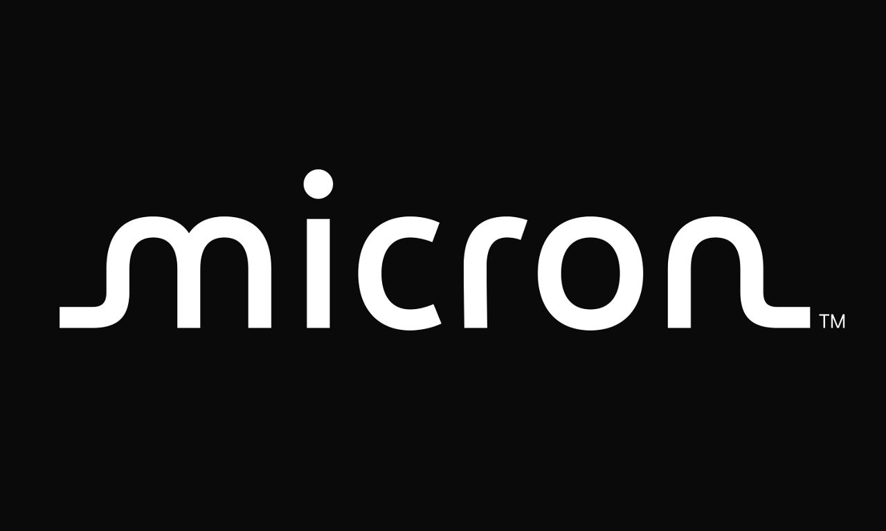 White Micron logo