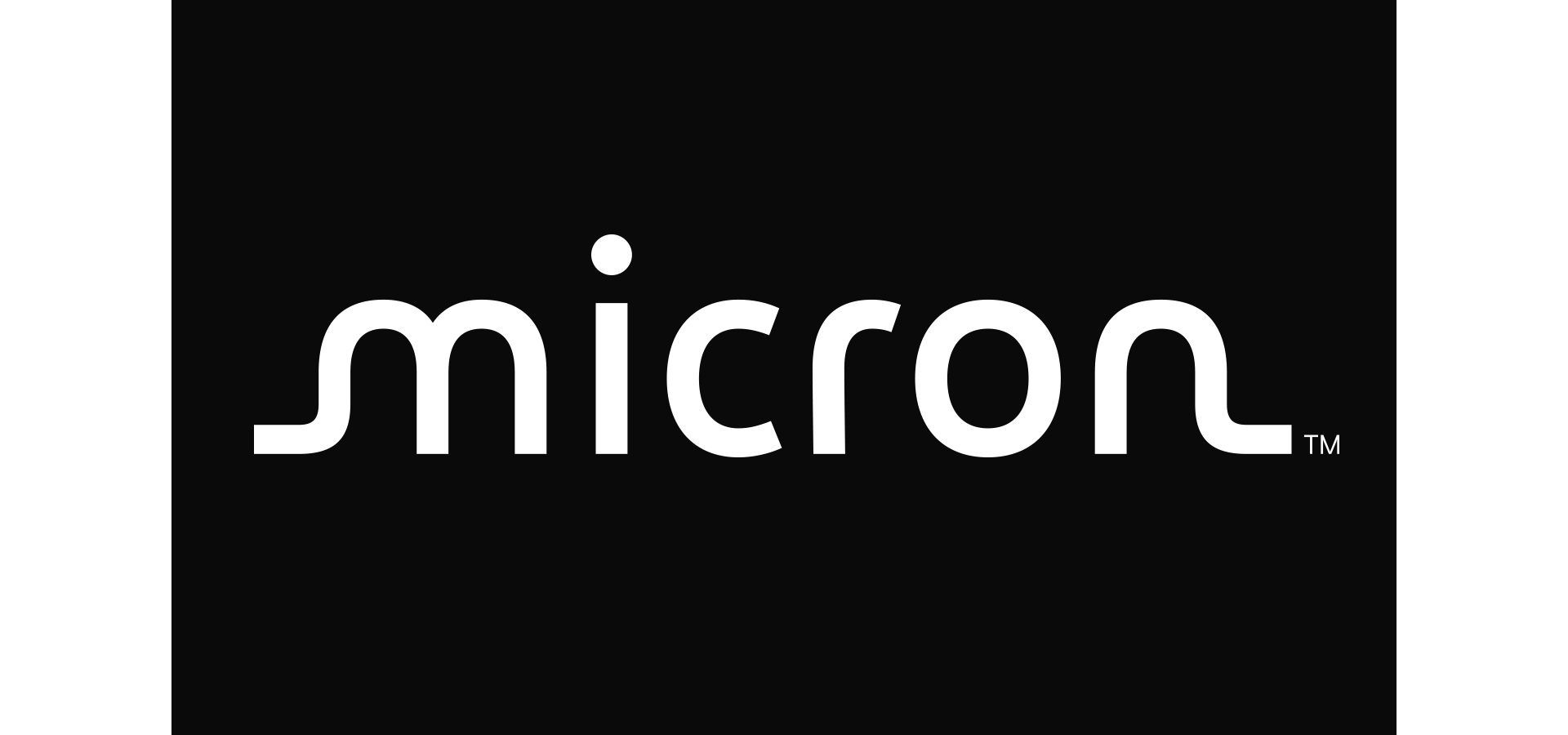 The Micron logo in white text on a black background