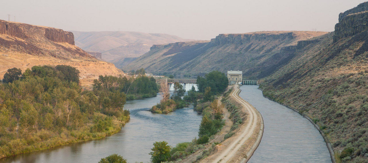 Aerial photo of Boise river